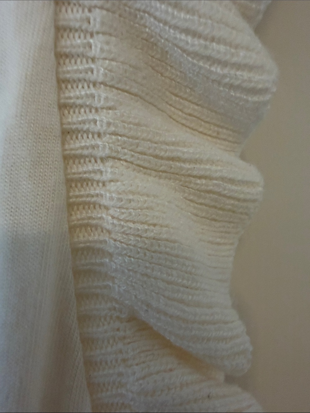 LOFT Cream Ruffle Sleeve Shell Top - Picture 5 of 6